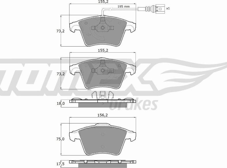 TOMEX brakes TX 13-931 - Bremžu uzliku kompl., Disku bremzes adetalas.lv