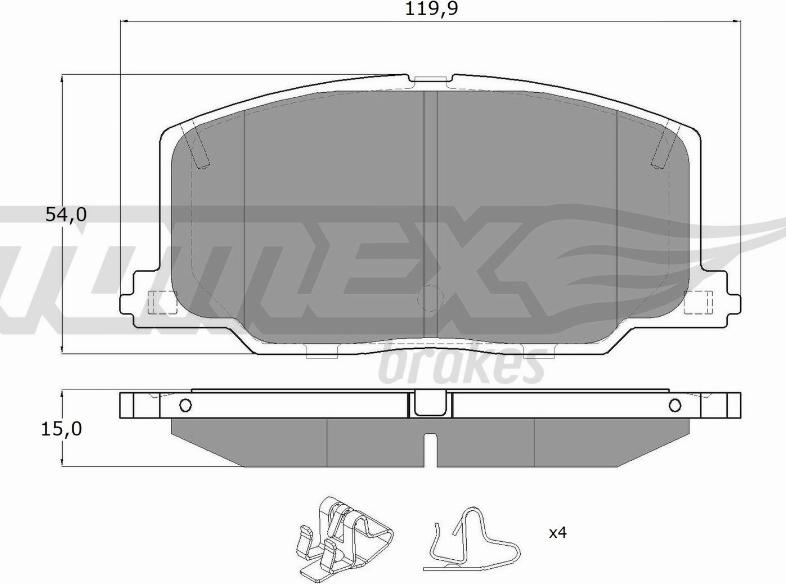 TOMEX brakes TX 13-69 - Bremžu uzliku kompl., Disku bremzes adetalas.lv