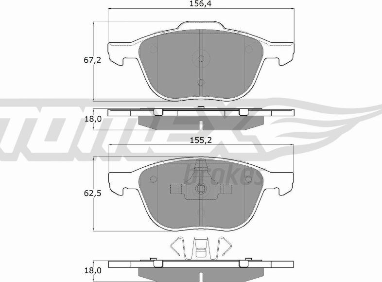 TOMEX brakes TX 13-05 - Bremžu uzliku kompl., Disku bremzes adetalas.lv