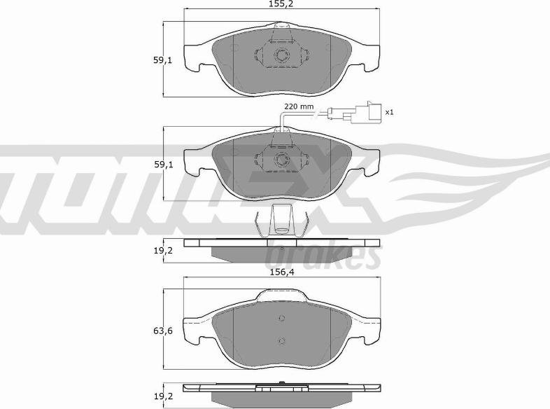 TOMEX brakes TX 13-10 - Bremžu uzliku kompl., Disku bremzes adetalas.lv