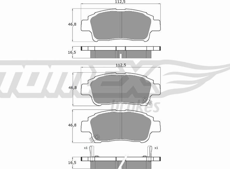 TOMEX brakes TX 13-87 - Bremžu uzliku kompl., Disku bremzes adetalas.lv