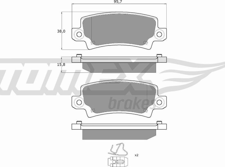 TOMEX brakes TX 13-75 - Bremžu uzliku kompl., Disku bremzes adetalas.lv