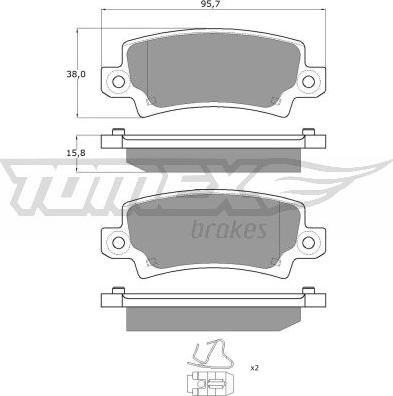 TOMEX brakes TX 13-75 - Bremžu uzliku kompl., Disku bremzes adetalas.lv