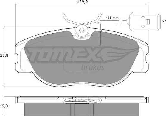 TOMEX brakes TX 12-441 - Bremžu uzliku kompl., Disku bremzes adetalas.lv