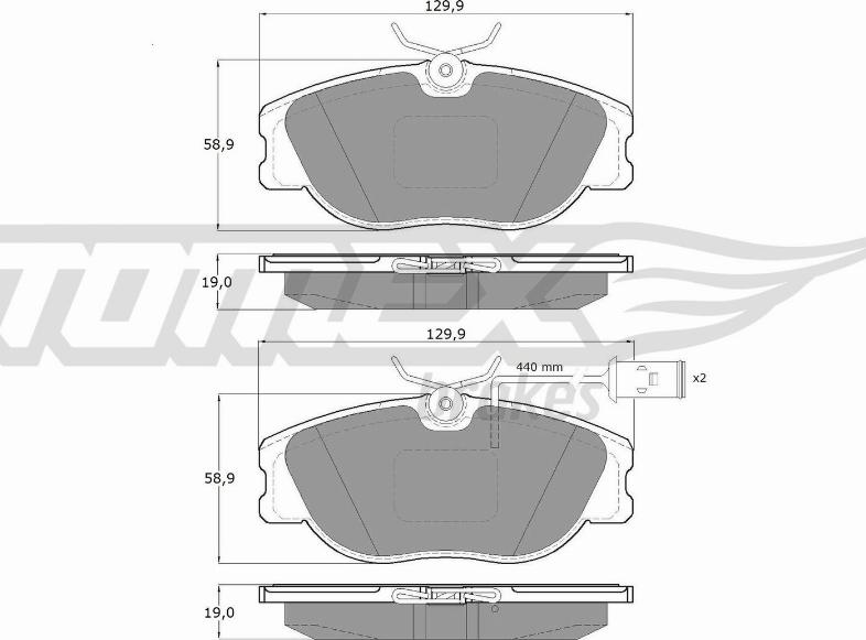 TOMEX brakes TX 12-441 - Bremžu uzliku kompl., Disku bremzes adetalas.lv