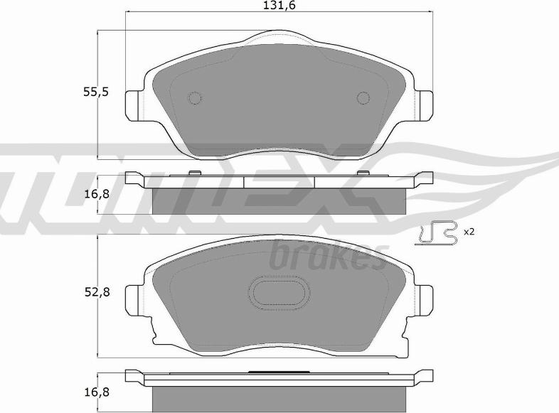 TOMEX brakes TX 12-19 - Bremžu uzliku kompl., Disku bremzes adetalas.lv