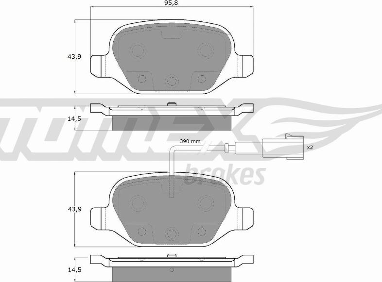 TOMEX brakes TX 12-702 - Bremžu uzliku kompl., Disku bremzes adetalas.lv