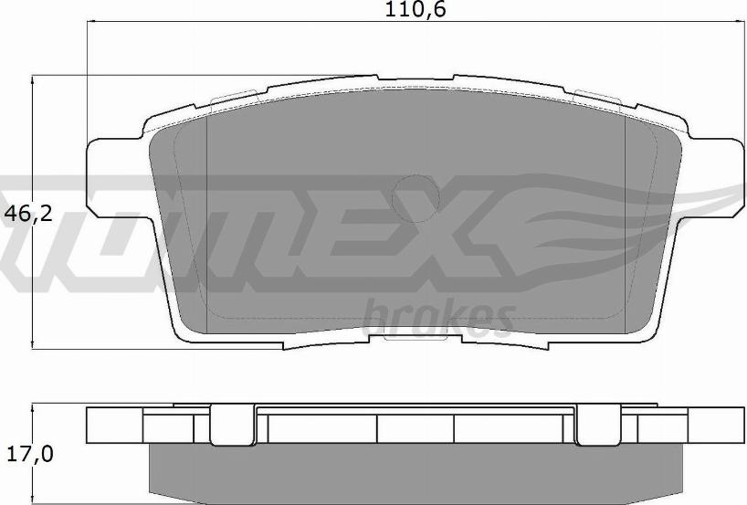 TOMEX brakes TX 17-43 - Bremžu uzliku kompl., Disku bremzes adetalas.lv