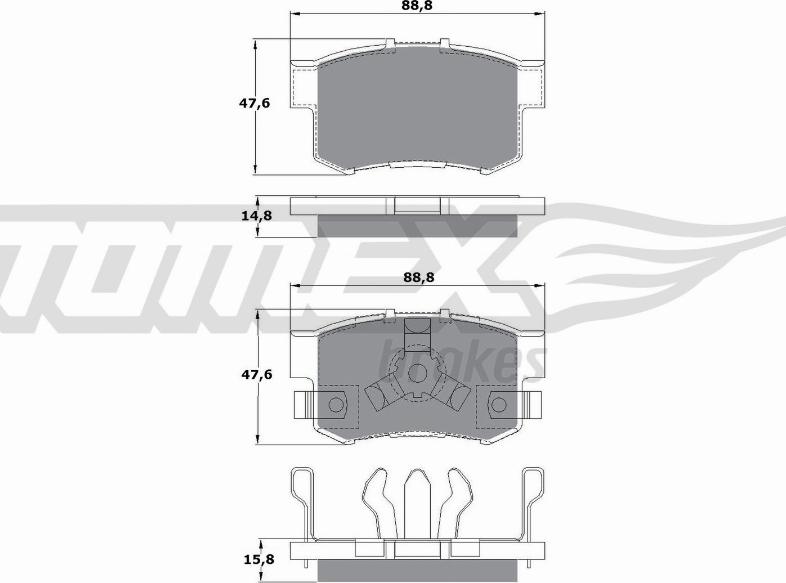 TOMEX brakes TX 17-53 - Bremžu uzliku kompl., Disku bremzes adetalas.lv