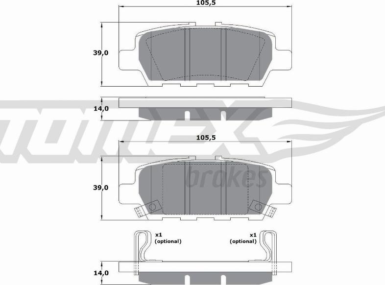 TOMEX brakes TX 17-57 - Bremžu uzliku kompl., Disku bremzes adetalas.lv