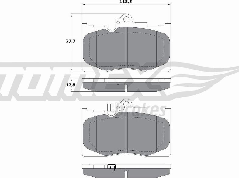 TOMEX brakes TX 17-60 - Bremžu uzliku kompl., Disku bremzes adetalas.lv