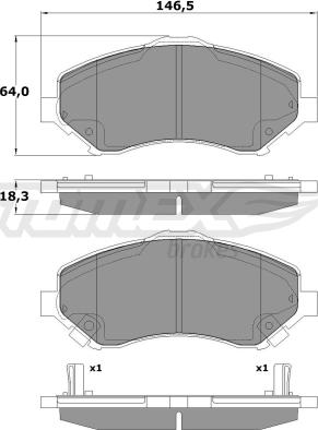 TOMEX brakes TX 17-67 - Bremžu uzliku kompl., Disku bremzes adetalas.lv