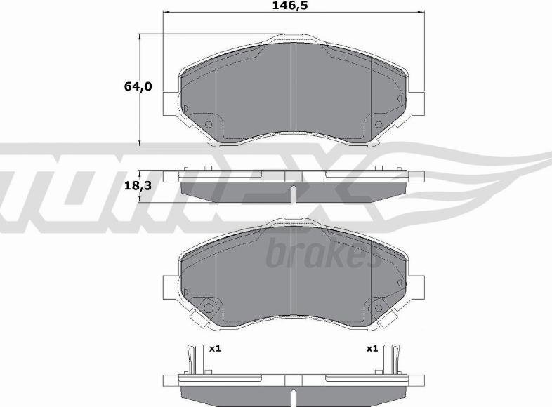 TOMEX brakes TX 17-67 - Bremžu uzliku kompl., Disku bremzes adetalas.lv