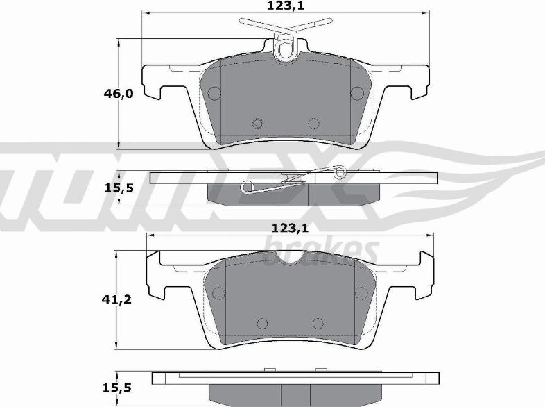 TOMEX brakes TX 17-02 - Bremžu uzliku kompl., Disku bremzes adetalas.lv