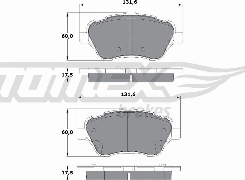 TOMEX brakes TX 17-16 - Bremžu uzliku kompl., Disku bremzes adetalas.lv