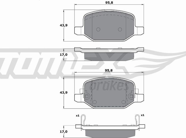 TOMEX brakes TX 17-18 - Bremžu uzliku kompl., Disku bremzes adetalas.lv