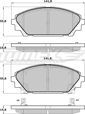 TOMEX brakes TX 17-23 - Bremžu uzliku kompl., Disku bremzes adetalas.lv