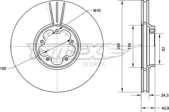 TOMEX brakes TX 70-96 - Bremžu diski adetalas.lv