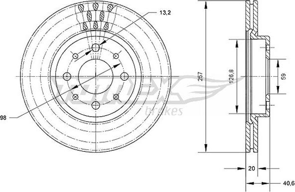 TOMEX brakes TX 70-42 - Bremžu diski adetalas.lv