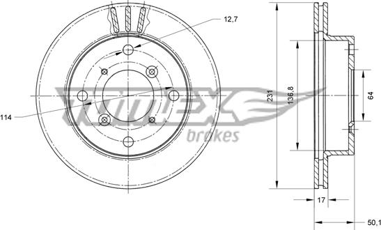 TOMEX brakes TX 70-59 - Bremžu diski adetalas.lv