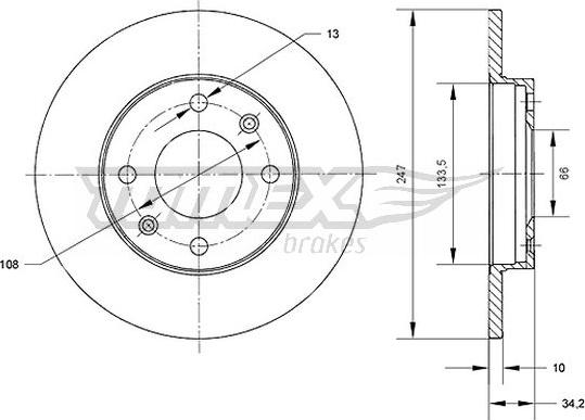 TOMEX brakes TX 70-50 - Bremžu diski adetalas.lv