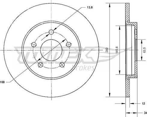 TOMEX brakes TX 70-53 - Bremžu diski adetalas.lv