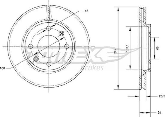 TOMEX brakes TX 70-64 - Bremžu diski adetalas.lv