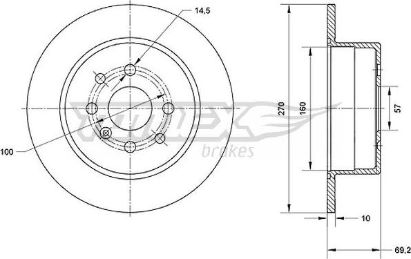 TOMEX brakes TX 70-63 - Bremžu diski adetalas.lv