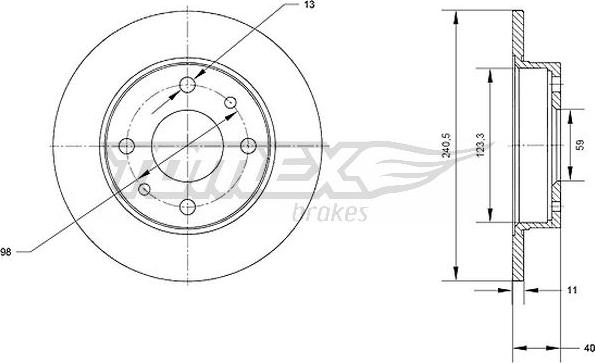 TOMEX brakes TX 70-04 - Bremžu diski adetalas.lv