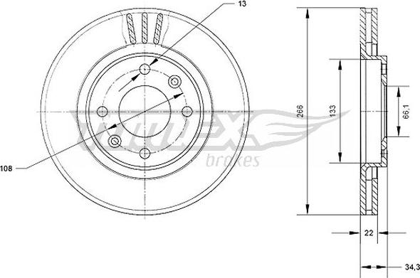 TOMEX brakes TX 70-05 - Bremžu diski adetalas.lv