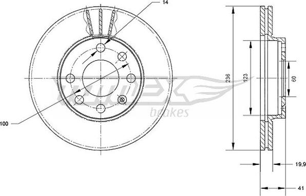 TOMEX brakes TX 70-08 - Bremžu diski adetalas.lv