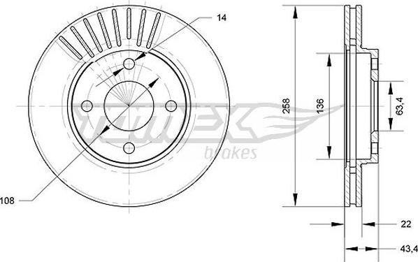 TOMEX brakes TX 70-13 - Bremžu diski adetalas.lv