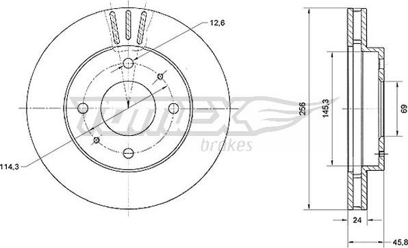 TOMEX brakes TX 70-74 - Bremžu diski adetalas.lv