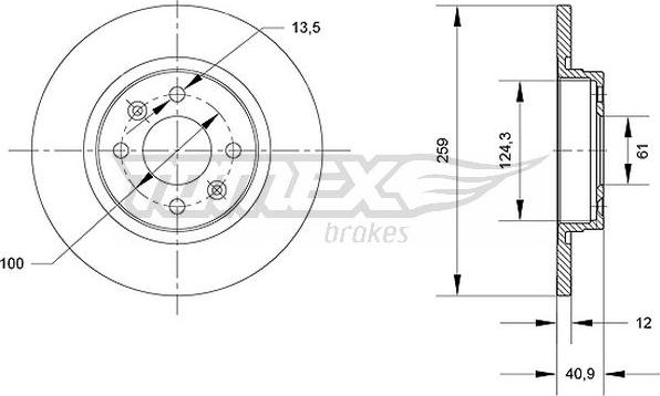 TOMEX brakes TX 70-76 - Bremžu diski adetalas.lv