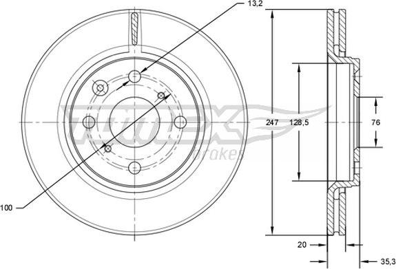 TOMEX brakes TX 71-55 - Bremžu diski adetalas.lv