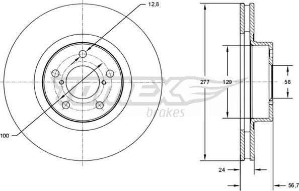 TOMEX brakes TX 71-51 - Bremžu diski adetalas.lv