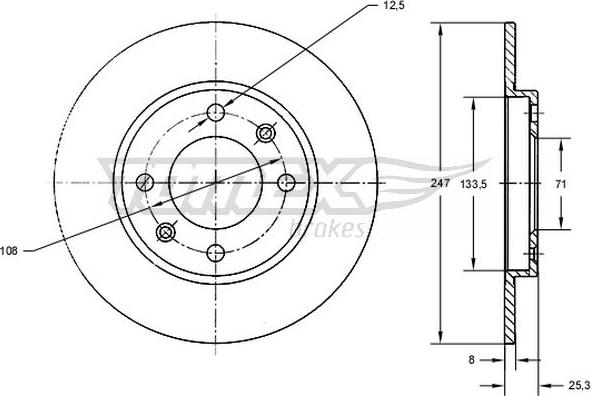 TOMEX brakes TX 71-53 - Bremžu diski adetalas.lv