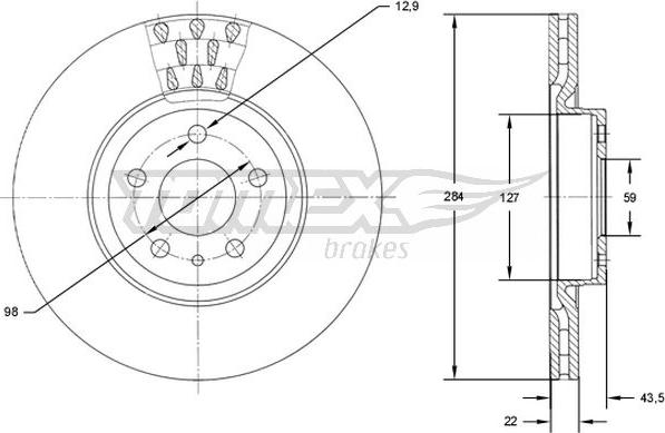 TOMEX brakes TX 71-39 - Bremžu diski adetalas.lv