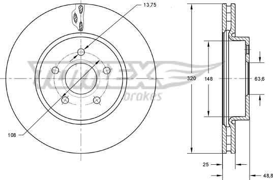 TOMEX brakes TX 73-91 - Bremžu diski adetalas.lv