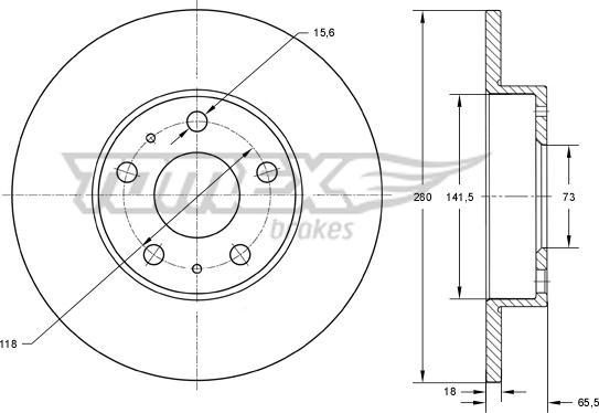 TOMEX brakes TX 73-46 - Bremžu diski adetalas.lv