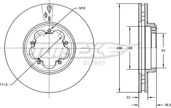 TOMEX brakes TX 73-11 - Bremžu diski adetalas.lv