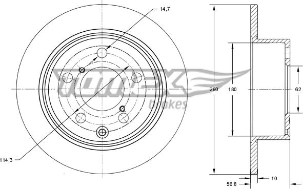 TOMEX brakes TX 73-24 - Bremžu diski adetalas.lv