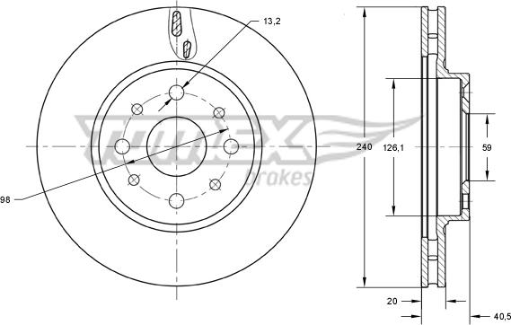 TOMEX brakes TX 73-73 - Bremžu diski adetalas.lv