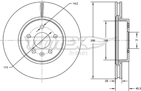 TOMEX brakes TX 72-53 - Bremžu diski adetalas.lv