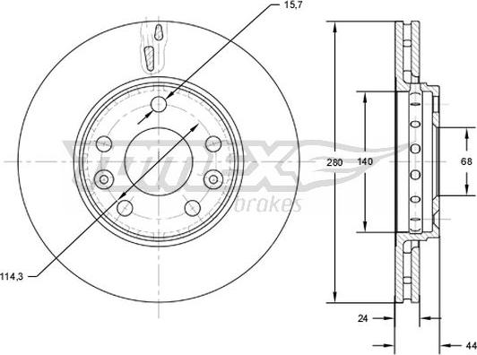 TOMEX brakes TX 72-61 - Bremžu diski adetalas.lv