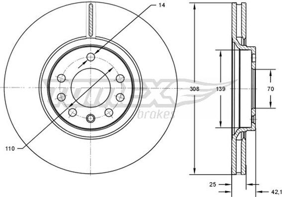 TOMEX brakes TX 72-03 - Bremžu diski adetalas.lv