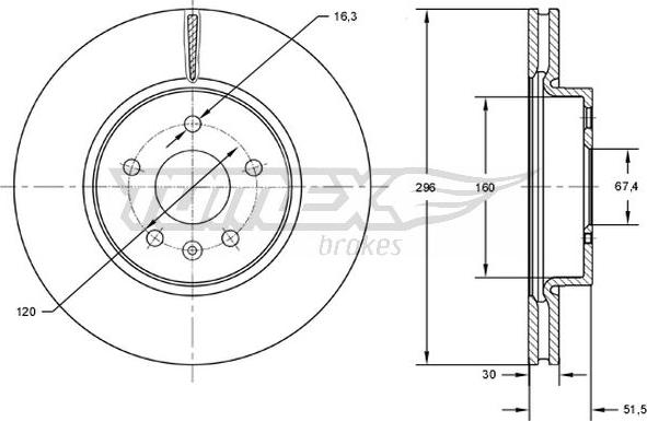 TOMEX brakes TX 72-88 - Bremžu diski adetalas.lv