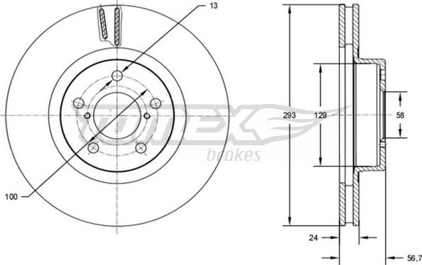 TOMEX brakes TX 72-74 - Bremžu diski adetalas.lv