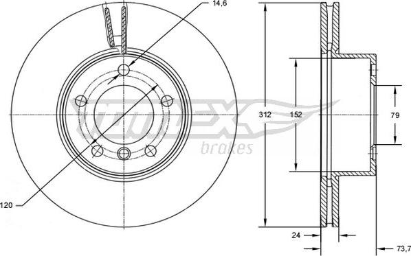 TOMEX brakes TX 72-78 - Bremžu diski adetalas.lv