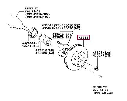 TOYOTA 43512 08040 - Bremžu diski adetalas.lv